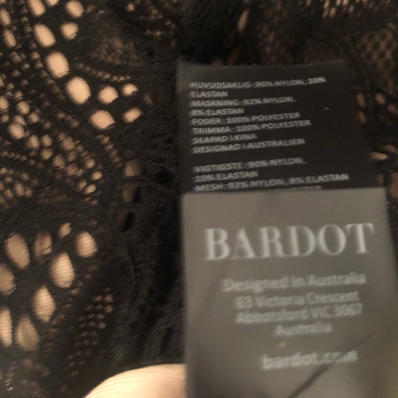 NWT Bardot black sheer/lace bodycon dress - Picture 4 of 5
